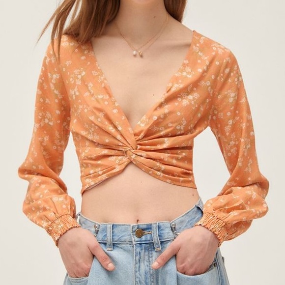 Urban Outfitters Tops - SOLD NWT urban outfitters twist front blouse crop